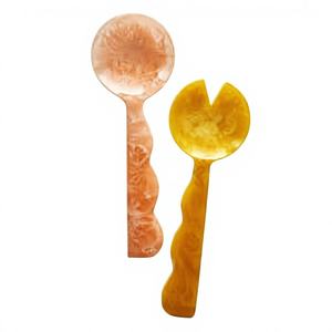 Ensemble de 6 cuillères à salade en résine légère avec un design tourbillonnant coloré, passe au lave-vaisselle, marque SOFIYA CRAFT - Product Image 2