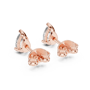 Pendientes de Diamantes Cultivados en Laboratorio con Corte Pera de 0.5CT, Engastados en Oro Rosa de 18K, para Mujer, Regalo de Compromiso, Boda, San Valentín, Uso Diario - Product Image 3