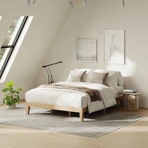 Cadre de lit en bois massif, mobilier de luxe avec pied de lit, taille King, fait main, design haut de gamme, qualité supérieure, chambre à coucher en bois. - Product Image 4