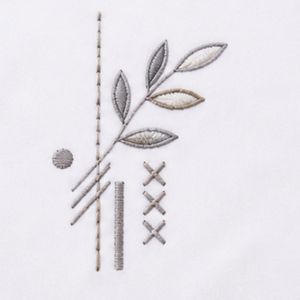 <b>Women</b> <b>White</b> and Gray Raglan T Shirt Minimal Botanical Geometric Print Crew Neck Short Sleeve Cotton Casual Tee Custom OEM ODM - Product Image 6