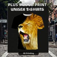 Suéter Masculino Cómodo, Transpirable, Ecológico, de Secado Rápido, con Estampado 3D de Tigre, León y Leopardo, Estilo Casual, Talla Grande, Tejido de Punto de 200 Gramos, Color Sólido