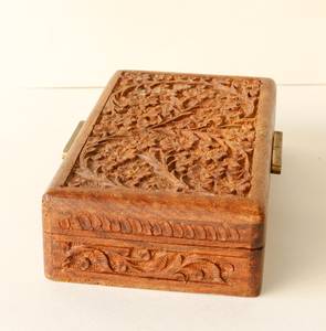<b>Cheap</b> Wooden Storage <b>Box</b> for Precious Accessories, Wedding Memories, Coins and Special <b>Gifts</b> with Rustic Vintage Carving - Product Image 4