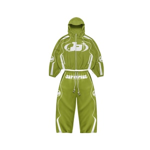 Conjunto de Chándal Cortavientos Personalizado Unisex de Invierno Tallas Grandes, Chaqueta con Capucha y Pantalones Ligeros de Poliéster, Estilo Urbano, OEM Privado - Product Image 2