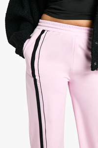Pantalones deportivos de mujer, color rosa, con franja lateral de tricot, tejido de felpa suave, pantalones de chándal para mujer, pantalones y pantalones de vestir para mujer, más vendidos. - Product Image 3