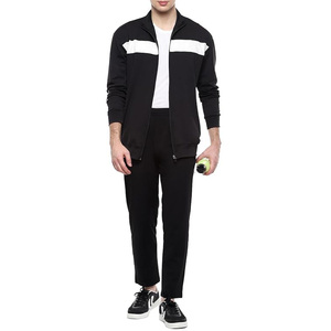 Black Track Suit Set <b>Zip</b> <b>Up</b> <b>Jacket</b> Elastic Waist Pants Side Pocket Sports Outfit for Running Yoga - Product Image 4