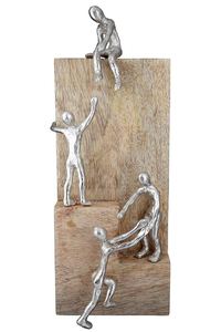 Modern Metal Abstract Human Figurine with Circular <b>Ring</b> Base - Decorative Yoga Pose Sculpture for Home and Office Decor - Product Image 5