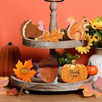 Décorations de Thanksgiving en bois brut en gros pour la fabrication de formes artisanales à peindre soi-même pour la décoration de la maison en période des fêtes