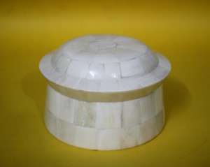 Caja de Almacenamiento de Polvo con Incrustaciones de Hueso Azul Hecha a Mano, Tarro Decorativo con Incrustaciones de Hueso, Contenedor de Decoración de Lujo para el Hogar - Product Image 3