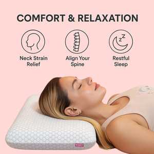 หมอนเมมโมรีโฟมขนาดควีนไซส์หรูหราสำหรับคู่รักคอแบบนุ่มทอเทคนิคซักได้สำหรับห้องนอนในบ้าน - Product Image 5