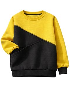 เสื้อสเวตเชิ้ตผู้หญิงสีเหลืองและดำแบบคัลเลอร์บล็อก ผ้าฟลีซนุ่ม คอกลม สวมใส่สบาย เหมาะสำหรับฤดูหนาว อุ่นสบาย ทันสมัย - Product Image 1