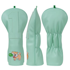 Housse de protection pour tête de club de golf en cuir PU imperméable, motif imprimé, bande élastique, pour sac de golf - Product Image 6