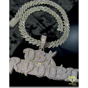 Luxury <b>Custom</b> Double Layer Letter Pendant Personalized <b>Name</b> <b>Necklace</b> Hip Hop Jewelry Personalized Graffiti <b>Name</b> Pendant - Product Image 3