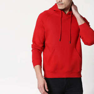 Vente en gros de sweats à capuche personnalisés pour hommes, couleur rouge, coupe classique, couleur unie, sweat à capuche tricoté décontracté pour un usage quotidien - Product Image 3