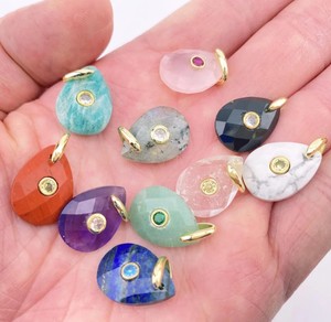 Colgante de Amatista con Incrustaciones en Forma de Pera Hecho a Mano de 13x18 MM - Dijes al por Mayor para Joyería - Fabricación de Collares DIY - Product Image 5