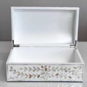 Boîte à bijoux en nacre de designer, mosaïque artisanale, organisateur de rangement pour collection de bijoux, souvenirs et décoration intérieure haut de gamme - Product Image 5