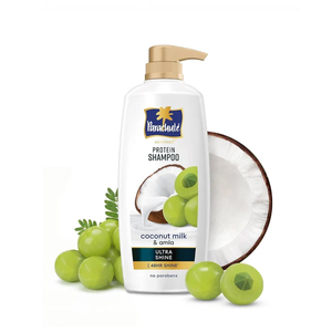 Champú de proteínas vegetales con fórmula sin sulfatos, con amla y leche de coco para hombres y mujeres, cabello brillante, nutrido y suave, tamaño 650 ml. - Product Image 1