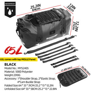 Sacoche latérale de moto en velours côtelé imperméable, légère, isolée et pliable pour le tourisme et les longues distances - Product Image 3