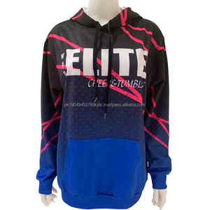 Chaqueta con cremallera de lana de poliéster unisex logotipo personalizado al por mayor Cheer Sudadera con capucha cálida técnica de diamantes de imitación cordón conjuntos personalizados - Product Image 6