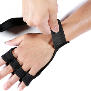 Gants de sport demi-doigts violets avec support de poignet, respirants, en Spandex et Polyester, robustes, écologiques, pour la musculation, unisexe, fermeture auto-agrippante - Product Image 2