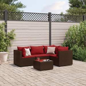 Conjunto Modular Mediano de Muebles de Patio en Ratán Sintético Marrón, Elegante Mueble de Patio en Color Marrón - Product Image 1