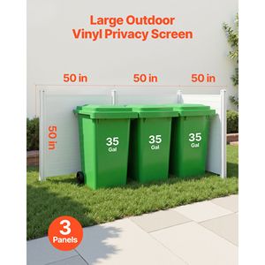 Paravent d'extérieur à 3 panneaux 50 x 50 avec clôture pour climatiseur et 27,6 piquets de fixation au sol pour abri solaire d'équipement de piscine - Product Image 2