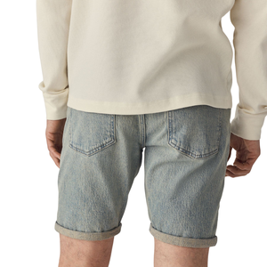 Shorts en jean stretch slim fit pour homme, lavage bleu clair, décontracté d'été, coupe confortable, cinq poches, vente en gros OEM ODM - Product Image 2