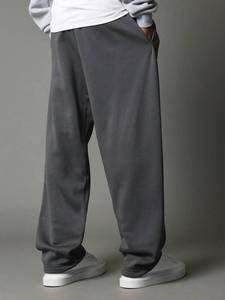 High Quality Custom Stonewashed Fleece Joggers Wholesale <b>Men's</b> Customized Colors Regular Straight Leg Sweatpants Bulk Slight - Product Image 2