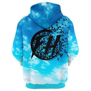 Custom Fresh Gradient Color Pullover Hoodie Men's Sublimation Printed <b>Knitted</b> Hooded Sweatshirt Autumn Streetwear Style - Product Image 5