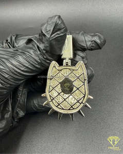 Pendentif tête de bouledogue entièrement serti de diamants VVS cultivés en laboratoire avec argent sterling 925, bijoux hip-hop pour hommes - Product Image 5