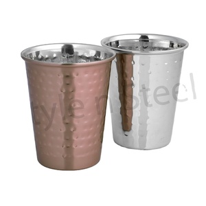 Heavy Tumbler Hammered Stainless Steel Vacuum Cup Tumbler Hammered <b>Insulated</b> Drinking <b>Mug</b> Hammered Stainless Steel Pint Cups - Product Image 2