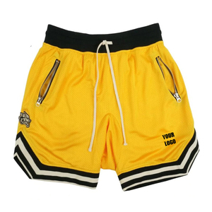 Shorts de sport pour homme en toile de coton 100% respirants et à séchage rapide, longueur genou, pour la musculation et la course à pied - Product Image 3