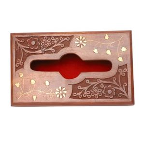 Caja de pañuelos de madera clásica hecha a mano con tapa, organizador de servilletas de madera maciza ecológico para decoración del hogar - Product Image 2