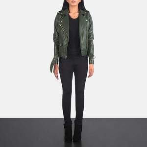 Sleek Women's New Quilted Woven Genuine <b>Leather</b> <b>Jacket</b> Trendy Modern Customizable Fit Durable and Breathable Women <b>Jacket</b> - Product Image 5