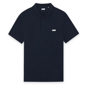 เสื้อโปโลกีฬายอดนิยม สีกรมท่าเข้ม สำหรับผู้ชาย ผ้าถัก ระบายอากาศได้ดี ยืดหยุ่นได้ ทรงปกติ สวมใส่สบาย  ปักโลโก้ได้ตามต้องการ - Product Image 4