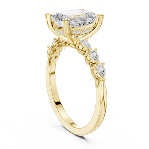 แหวนแต่งงานครบรอบแต่งงาน Aries Jewel ประดับเพชร 2 กะรัต E VVS VS ทรง Emerald Cut เพชรเลี้ยงในห้องปฏิบัติการ ทองคำแท้ 14K - Product Image 3