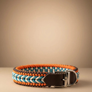 Luxury <b>braided</b> leather dog collar with durable buckle for secure fit and long lasting performance for sale in low price - Product Image 5