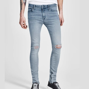 Nouveau jean en denim classique pour homme, coupe droite, slim fit, décontracté, été, tricoté, lavé, respirant, séchage rapide, motif uni - Product Image 5