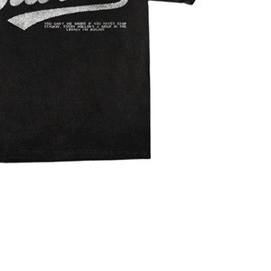 <b>Men's</b> Black Cotton Knitted Formal T-Shirt Short Sleeve <b>Turtleneck</b> Regular Fit Printed Front Logo Street Style Letter Pattern - Product Image 3