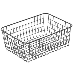 Wholesale Eco-Friendly Iron <b>Wire</b> Mesh Modern Multifunction <b>Storage</b> <b>Basket</b> Black Color Metal Utility Bin Indoor Outdoor - Product Image 1