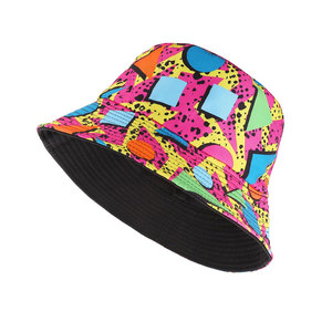 Fashion Geometric Printed Bucket Hat Unisex Summer Beach Cap Polyester <b>Material</b> - Product Image 1