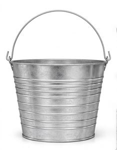 4.25 Gallon Galvanized Iron Pail Metal Ribbed Planter with Handles - Product Image 2