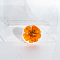 Spécimen de fleurs séchées en résine époxy transparente pour décoration.