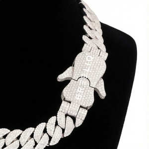 Cadena Cubana de Diamantes Cultivados en Laboratorio para Hombre y Mujer, Plata de Ley 925, Corte Brillante, Chapado en Rodio Pesado, Joyería para Fiestas y Bodas Estilo Hip Hop - Product Image 2