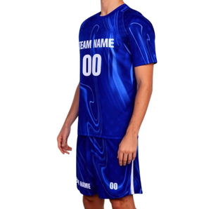 เสื้อฟุตบอลคุณภาพพรีเมียม ชุดฟุตบอล โพลีเอสเตอร์ 100% แขนสั้น ชุดกีฬา ระบายเหงื่อ ป้องกันแบคทีเรีย - Product Image 1