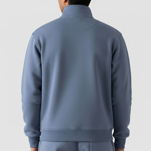 เสื้อสเวตเชิ้ตแขนยาวคอปกพับได้ทรงโอเวอร์ไซส์ผ้าฝ้ายซิป ¼ ตัวสำหรับผู้ชาย ลดราคาฤดูหนาว - Product Image 2