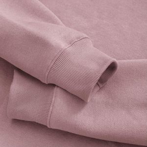 Sudadera corta con capucha rosa, manga larga, color liso, informal, de forro polar, para otoño - Product Image 3