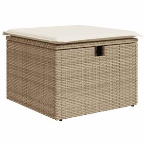 Grand ensemble de canapés de jardin avec accoudoirs réglables, beige, en rotin PE, meubles d'extérieur confortables - Product Image 6