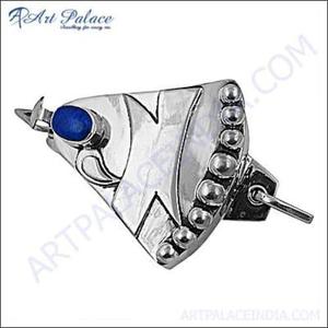 Broche en argent 925 Broche Lapis Lazuli Belle broche en pierres précieuses Broche de conception la plus récente - Product Image 1