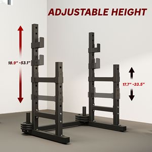 Soporte Ajustable para Sentadillas de 660 lb para Entrenamiento de Fuerza en Casa, Banco Multifuncional para Press de Banca de 660 lb, Negro - Product Image 5