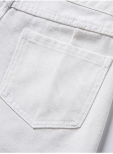 Shorts de Mezclilla de Cintura Alta para Mujer TRIBON SPORTS, Bordado de Estrellas, Ropa Casual de Verano, Algodón Blanco, Corte Recto, Ajuste Ceñido, Secado Rápido - Product Image 4